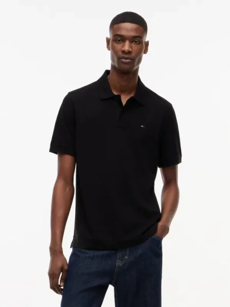 Tommy Jeans Tricou polo negru