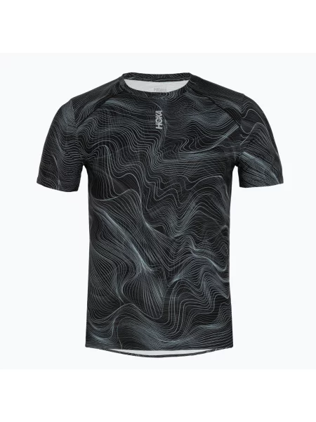 Tricou de alergare pentru bărbați HOKA EveryRun CLF PRT black/white alb