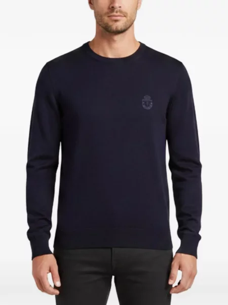 Pulover Billionaire cu broderie albastru