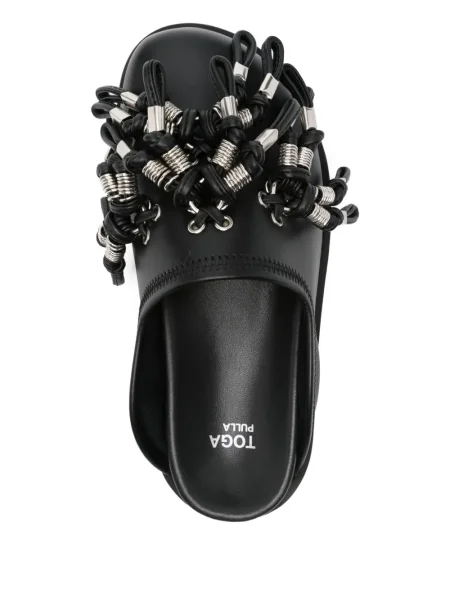 Papuci tip mules Toga Pulla din piele negru