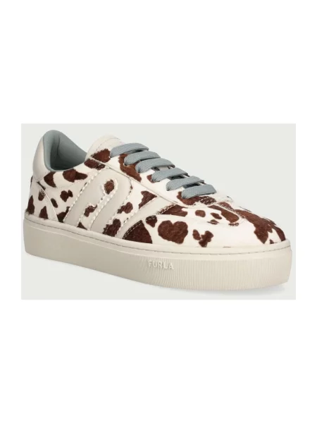 Sneakersy Furla skórzane beżowe