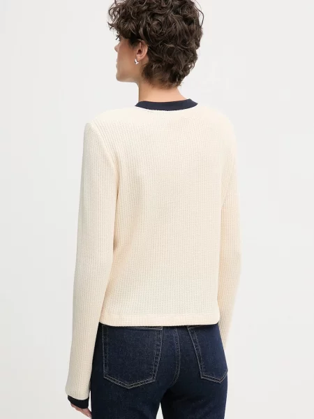 Majica z dolgimi rokavi Calvin Klein Jeans bež