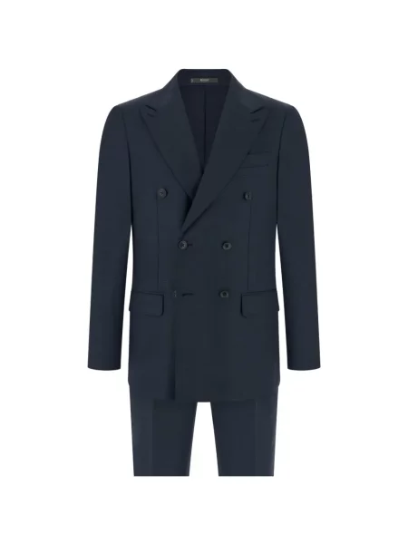 Costum Boggi Milano de lână cu două rânduri de nasturi albastru