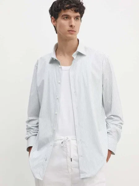 Риза Tommy Hilfiger мъжка със стандартна кройка с класическа яка зелено