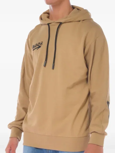 Mikina s kapucí Disclaimer s potiskem hnědá