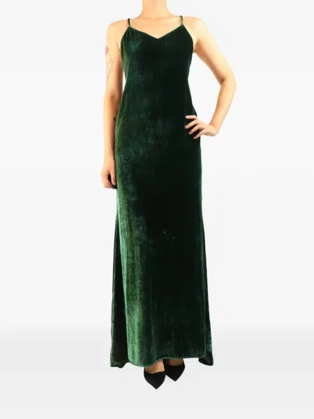 Rochie maxi Reformation cu decolteu în V verde