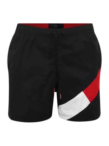 Tommy Hilfiger Underwear Plavecké šortky / svetločervená / biela / námornícka modrá čierna