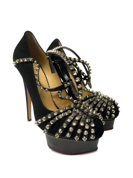 Pantofi cu toc Charlotte Olympia cu tepi negru