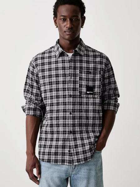 Karl Lagerfeld Jeans cămașă pentru bărbați cu negru