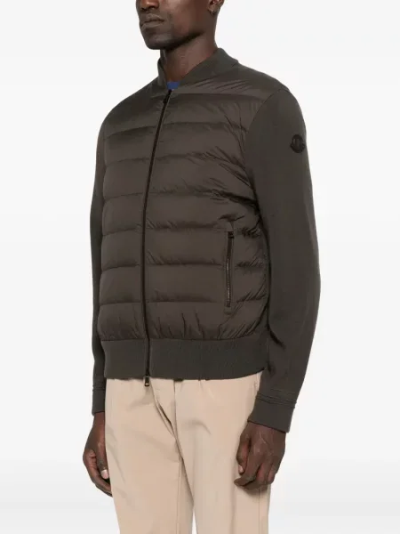 Zateplený kardigan Moncler hnědý