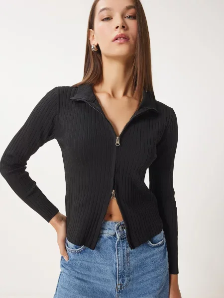 Happiness İstanbul Geacă tricotată negru