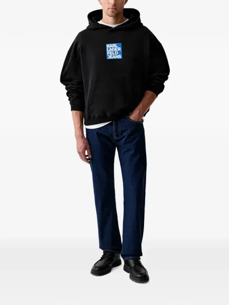 Суичър с качулка Karl Lagerfeld Jeans с принт черно