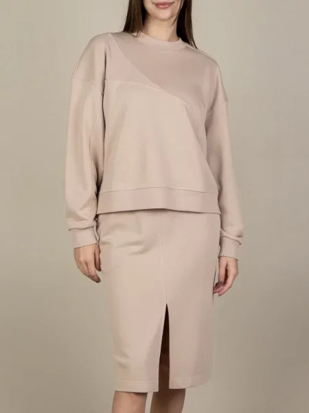 Спідниця міді Elegante віскоза/поліестер бежевий