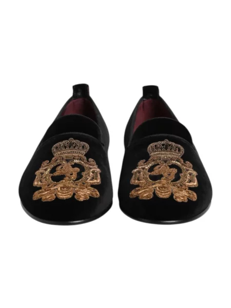 Aksamitne półbuty Dolce And Gabbana niebieskie