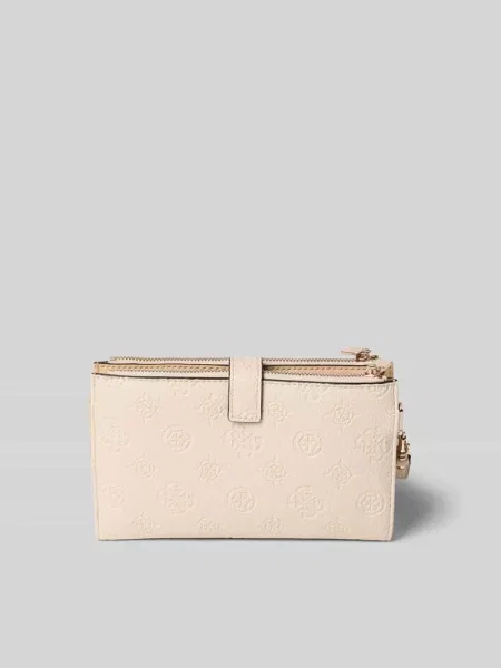 Portmonetka w skórzanym wyglądzie Model Blake' Guess biały