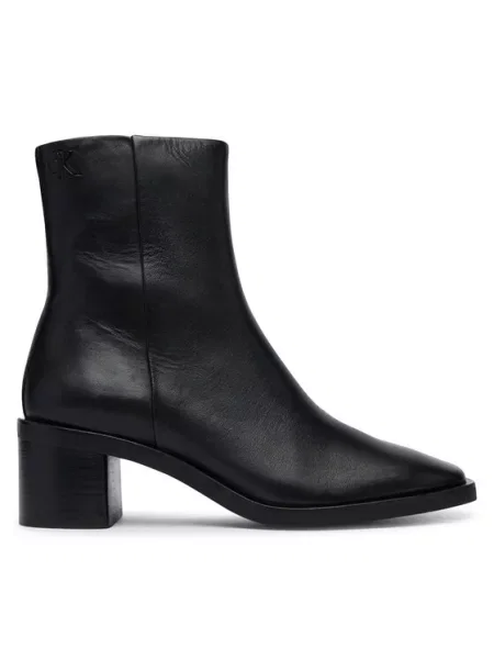 Calvin Klein Škornji Block Heel Ank Boot Lth črna