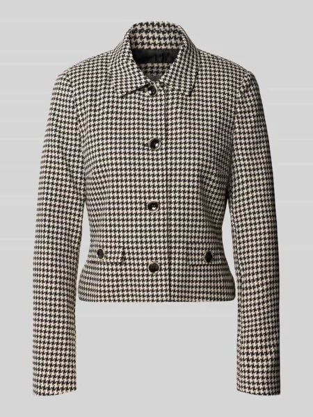 Marynarka o kroju slim fit w deseń pepitki Christian Berg Woman Selection czarna