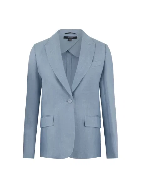 Lniana lniana marynarka Weekend Max Mara niebieska