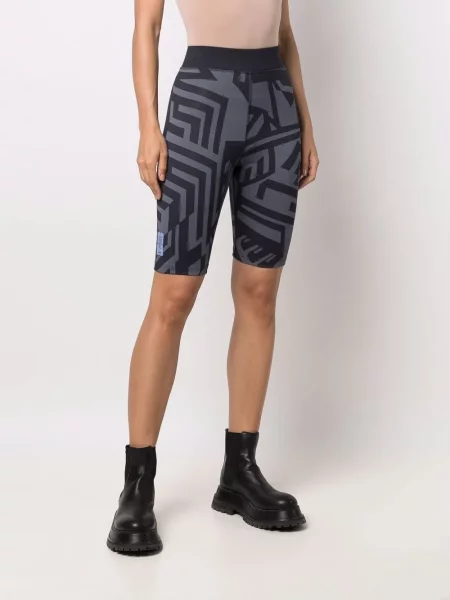 Szorty Mcq z nadrukiem w abstrakcyjne wzory ze stretchu czarne