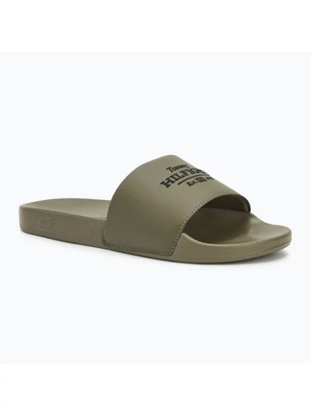 Tommy Hilfiger Papucs Embroid Hilfiger 85 Pool Slide zöld