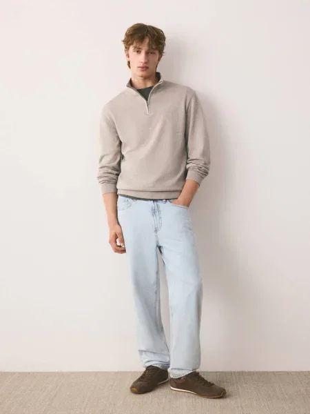Sweter z półgolfem na piaskowy Teen XS MANGO TEEN
