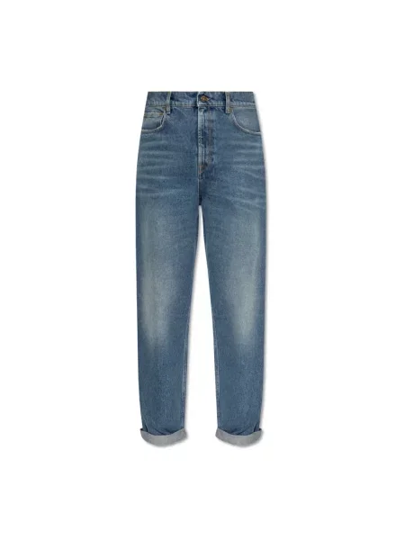 Jeansy Golden Goose klasyczne z kamieniami niebieskie