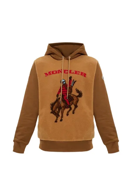 Hanorac cu glugă Moncler din fleece maro