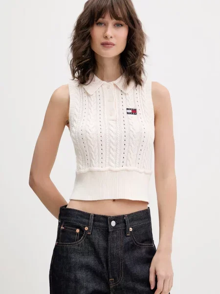 Tommy Jeans vesta béžová