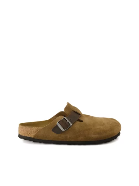 Klapki Birkenstock skórzane zielone