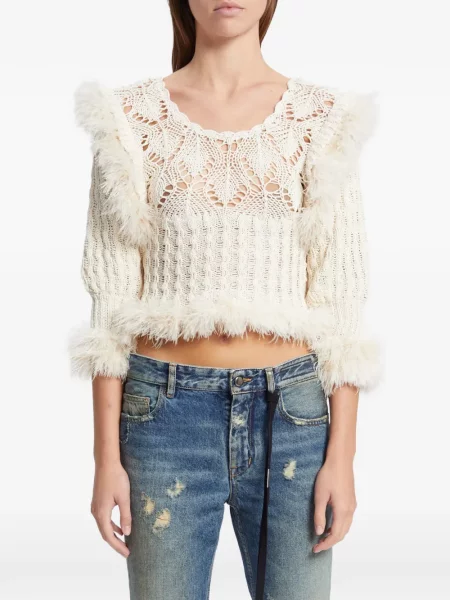 Pulover Ann Demeulemeester cu pene