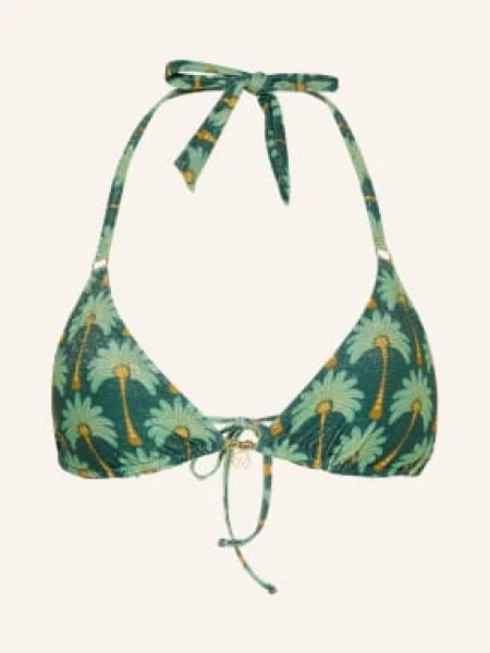 Watercult Trojúhelníkové Bikiny Tropical Muse S Třpytivou Nití zelená / tmavě / mátová žlutá