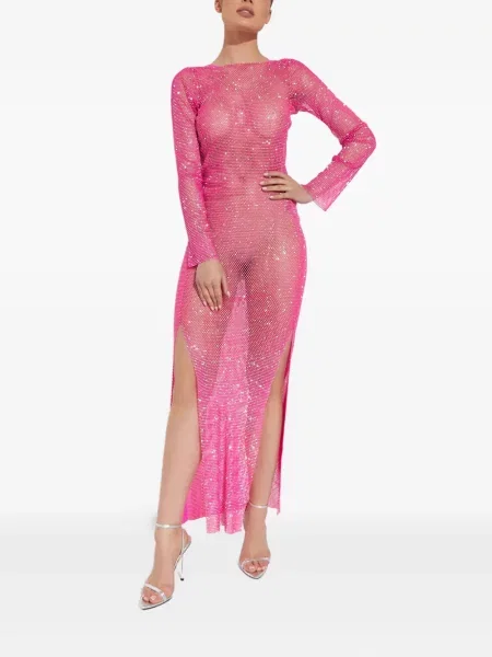 Rochie Santa Brands plasă de cristal de costum roz