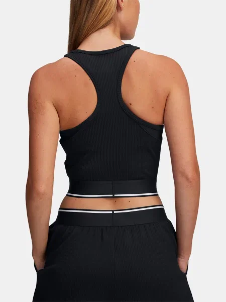 Dámske tréningové tielko Under Armour Meridian Rib Branded Tank black/whi čierna