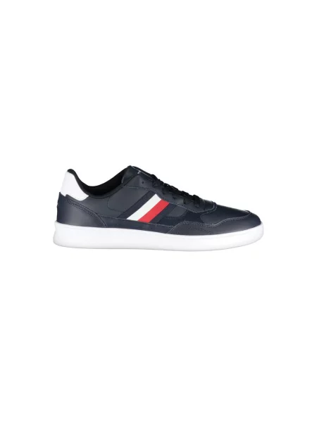 Trampki Tommy Hilfiger z nadrukiem skórzane retro niebieskie