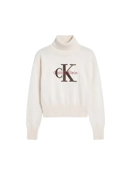 Calvin Klein Jeans Golf Kremowy beżowy