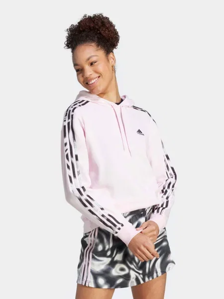 Худі adidas Vibrant Print 3 Stripes рожевий