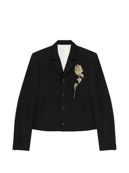 Decupat geacă Givenchy de lână negru