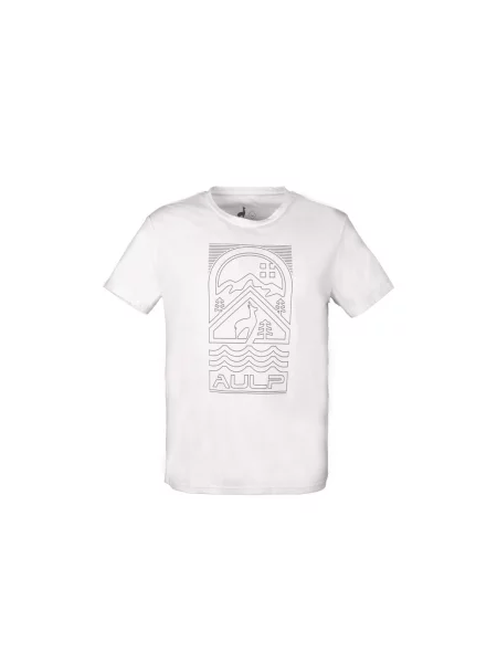 T-shirt AULP BOGUS komfortowy lekki prosty krój biała