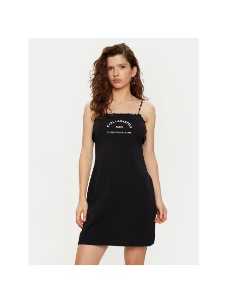 KARL LAGERFELD Nočna srajca Regular Fit črna