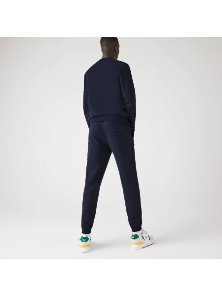 Lacoste Spodnie Dresowe Z Nadrukiem Tapered Fit granatowe
