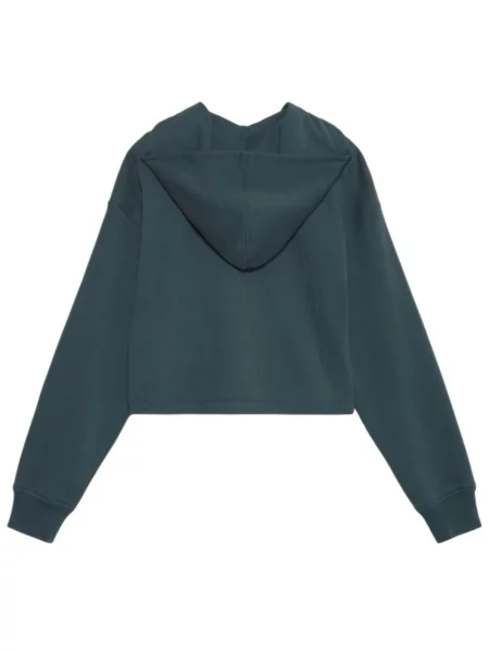Bluza z kapturem Calvin Klein frotte o skróconej długości zielona