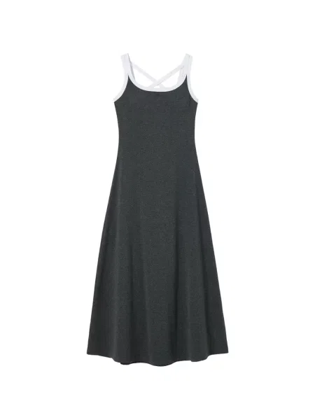 Rochie midi B+ab cu bretele gri
