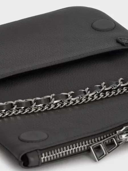 Шкіряний клатч Zadig&voltaire сірий