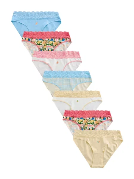 Next Slip azuriu / galben deschis / roșu pepene alb