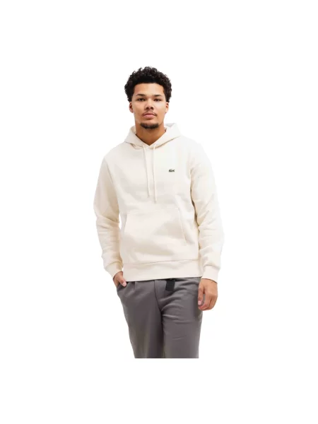Bluza z kapturem Lacoste polarowa beżowa