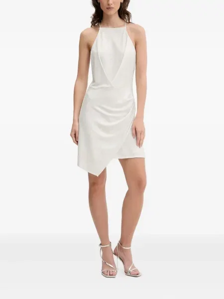 Mała sukienka mini Iro asymetryczna garniturowa biała