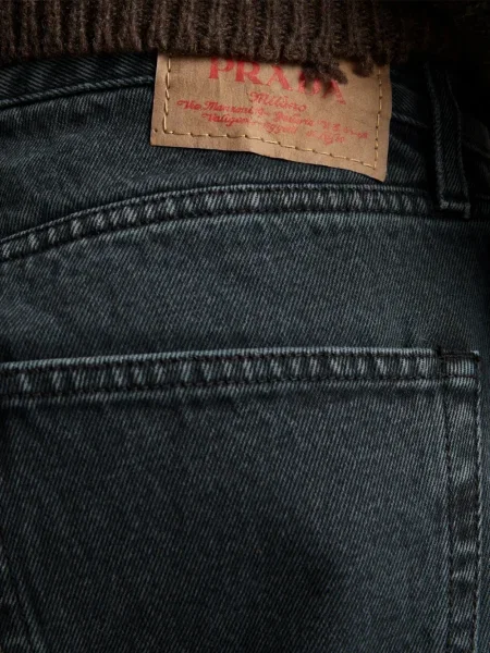 Pantaloni scurți din denim Prada negru