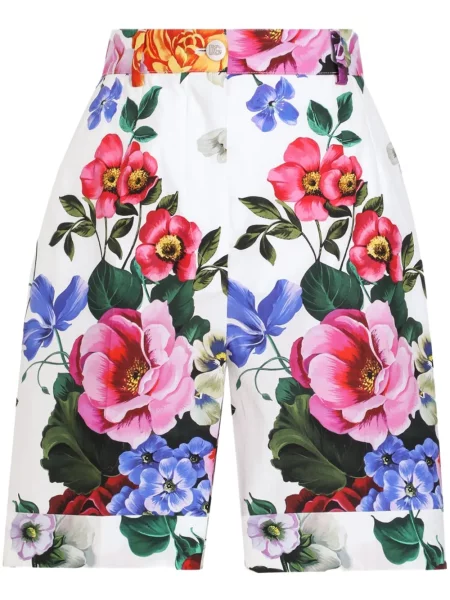 Pantaloni scurți Dolce & Gabbana cu model floral cu imagine alb