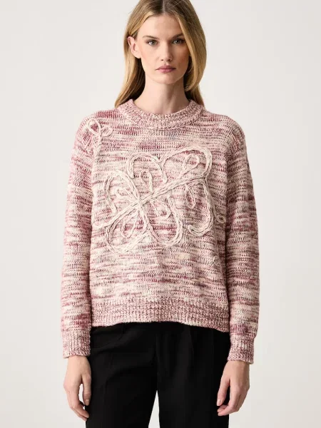 MUNTHE sweter z wełną pomarańczowy