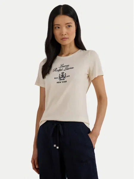 Tričko Lauren Ralph Lauren béžové